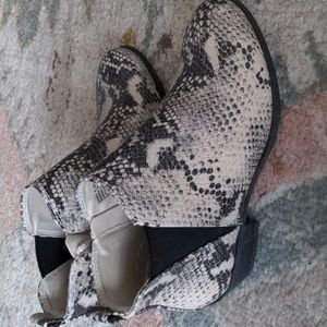 Snake print booties
